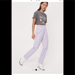 Nasty gal petite gingham high waisted tapered pants